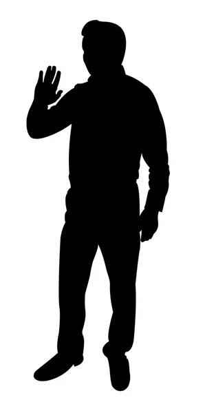 Standing man silhouette vector — Stock Vector