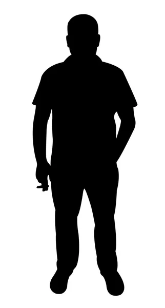 Standing man silhouette vector — Stock Vector