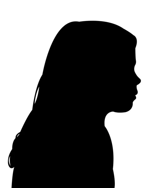 A lány feje fekete színű silhouette vektor — Stock Vector
