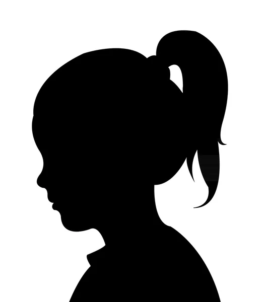 A girl head black color silhouette vector — Stock Vector