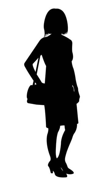 Un vettore silhouette corpo signora — Vettoriale Stock