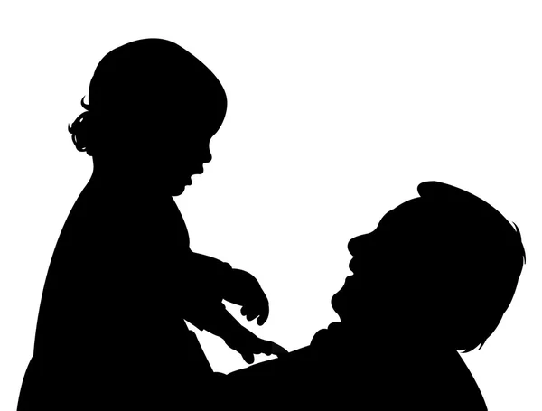 Father Son Silhouette Vector — Stock Vector