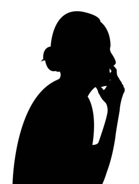 Bir kadın baş siluet vektörü