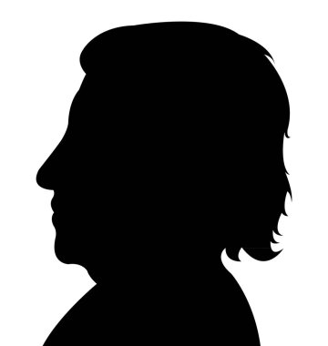 Bir kadın baş siluet vektörü