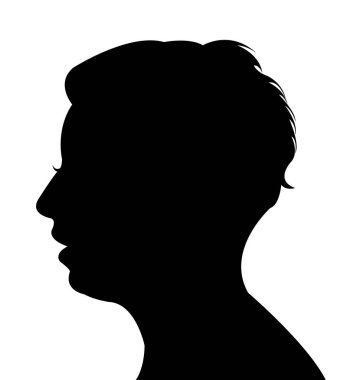 Bir kadın baş siluet vektörü