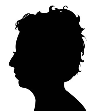 Bir kadın baş siluet vektörü