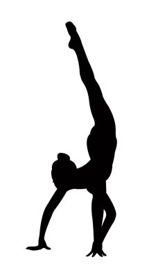jimnastikçi kız vücut siluet vektör