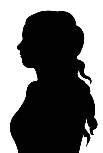 A lady head silhouette vector — Stock Vector