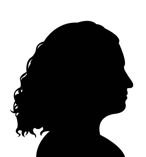 Een vrouw hoofd silhouet vector — Stockvector