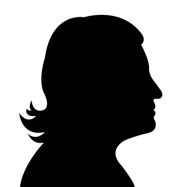 Una mujer cabeza silueta vector — Vector de stock