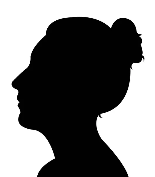 Una mujer cabeza silueta vector — Vector de stock