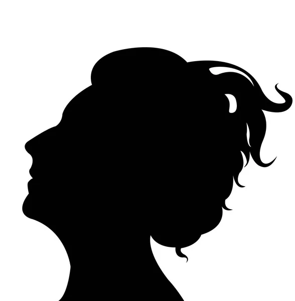 Een vrouw hoofd silhouet vector — Stockvector