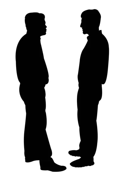 Hombres hablando silueta vector — Archivo Imágenes Vectoriales