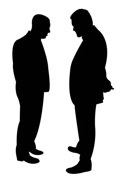 Men talking silhouette vector — Stock Vector