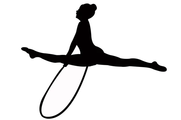 Gymnast Girl Body Silhouette Vector — Stock Vector