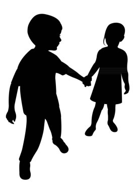 arkadaşlar birlikte, siluet vektör