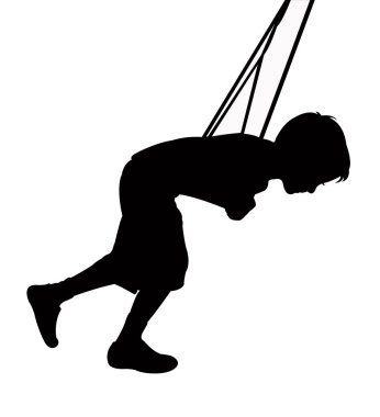 bir çocuk sallanan siluet vektör