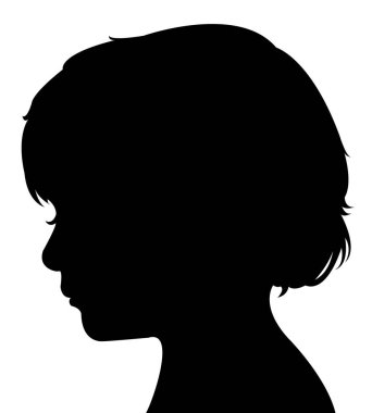 bir çocuk baş siluet vektörü