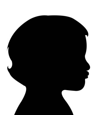 bir çocuk baş siluet vektörü