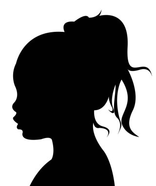 bir çocuk baş siluet vektörü
