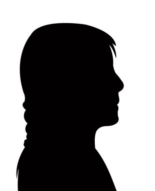 bir çocuk baş siluet vektörü