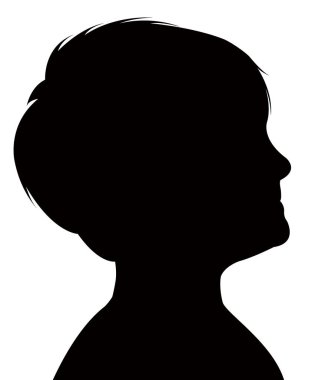 bir çocuk baş siluet vektörü
