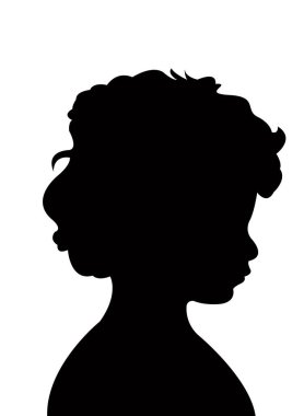 bir çocuk baş siluet vektörü