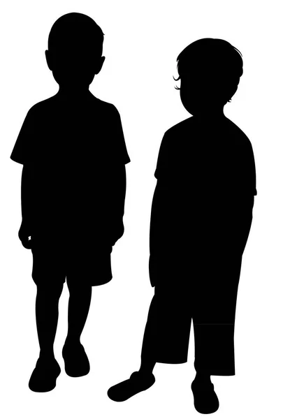 Vrienden samen, silhouet vector — Stockvector