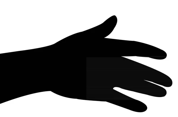 Een hand silhouet vector — Stockvector