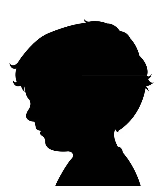 Un joven cabeza silueta vector — Vector de stock