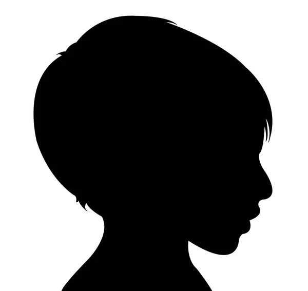 Bir genç çocuk baş siluet vektör — Stok Vektör