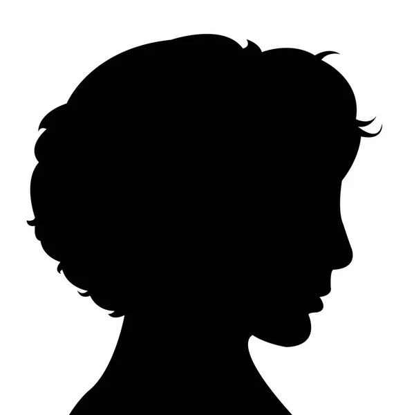 Un giovane ragazzo testa silhouette vettore — Vettoriale Stock