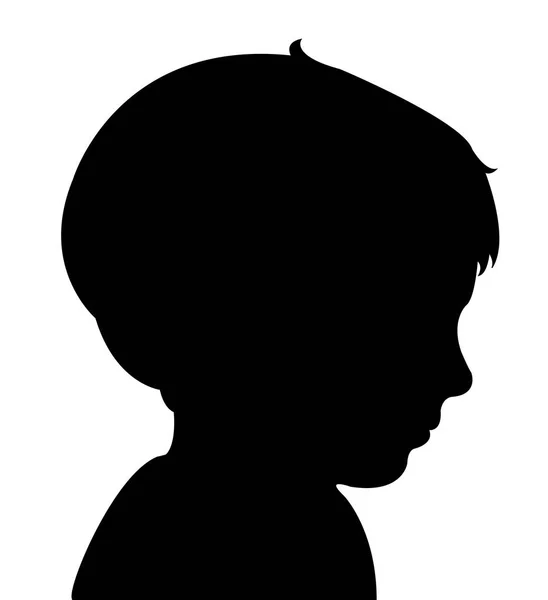 Um vetor de silhueta de cabeça de criança — Vetor de Stock