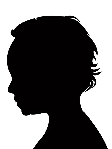 Un vecteur de silhouette tête d'enfant — Image vectorielle