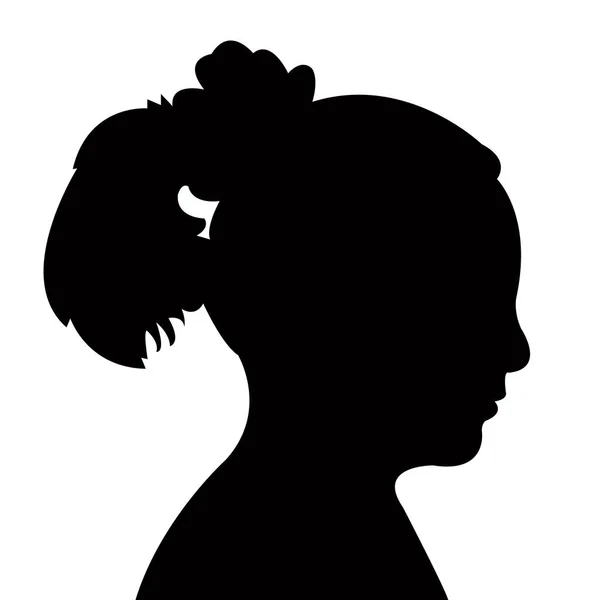 Un vecteur de silhouette tête d'enfant — Image vectorielle