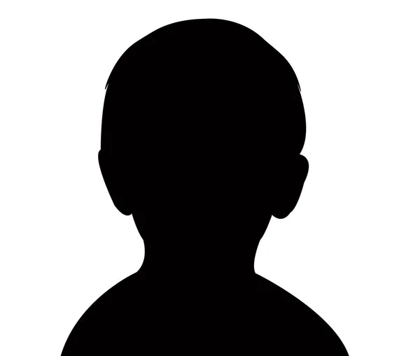 Un vecteur de silhouette tête d'enfant — Image vectorielle