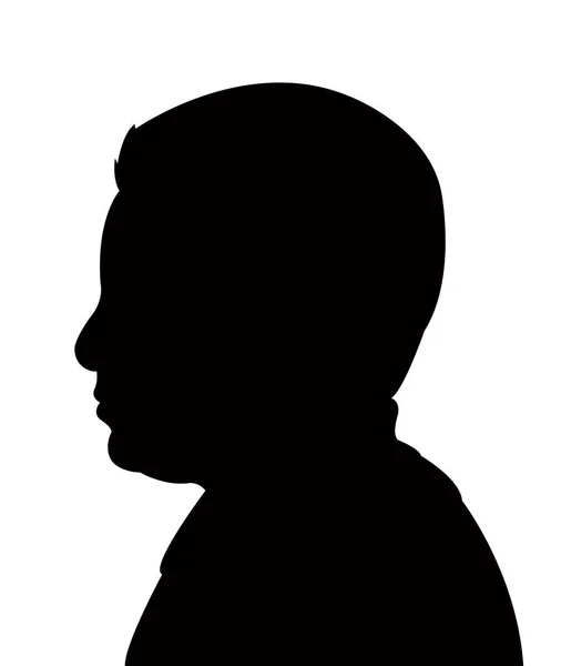 Un vecteur de silhouette tête d'enfant — Image vectorielle