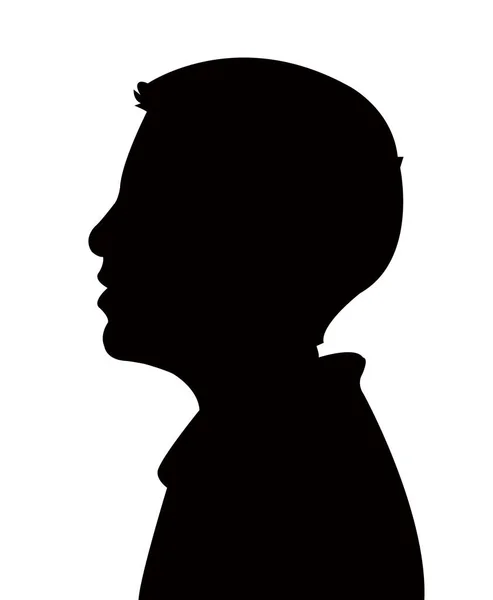Een vector van het silhouet van het kinderhoofd — Stockvector