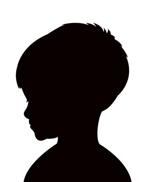 Un vector de silueta cabeza de niño — Archivo Imágenes Vectoriales