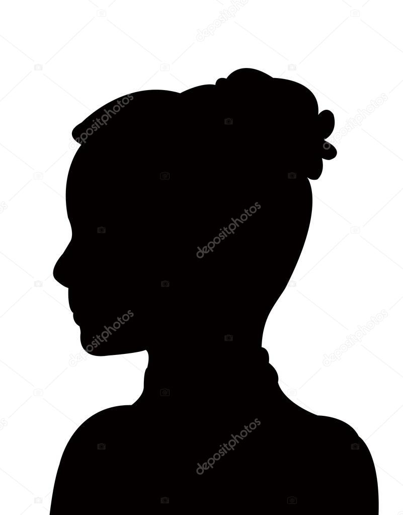 a child head silhouette vector