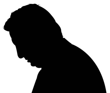 Bir erkek baş siluet vektörü