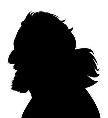 Bir erkek baş siluet vektörü