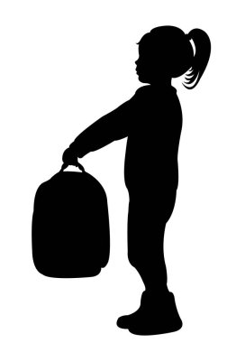 Öğrenci kız siluet vektör