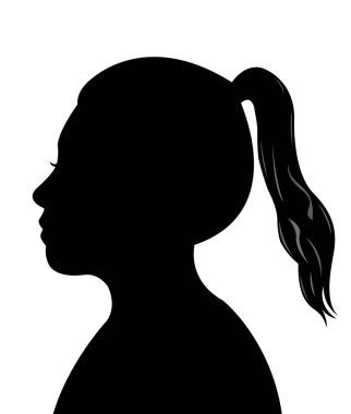 Bir kadın baş siluet vektörü