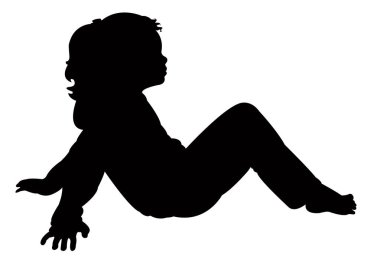 bir çocuk vücudu siluet vektörü