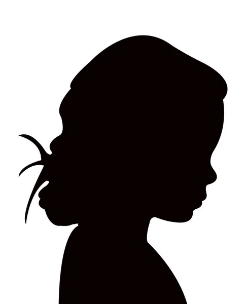 Un vecteur de silhouette tête d'enfant — Image vectorielle