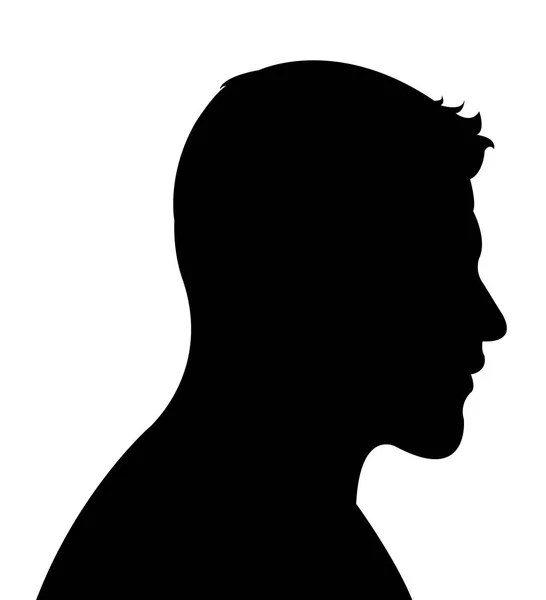 Bir erkek baş siluet vektörü — Stok Vektör