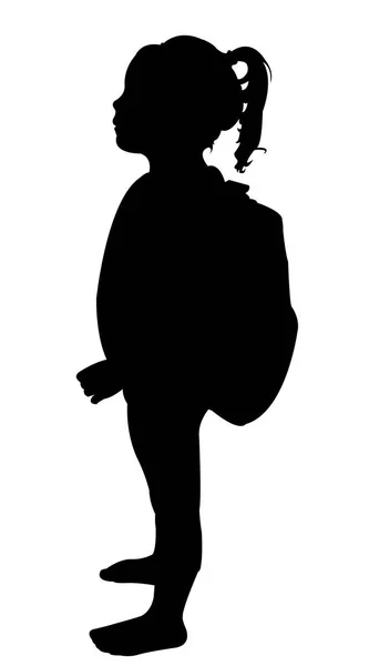 Een student meisje silhouet vector — Stockvector