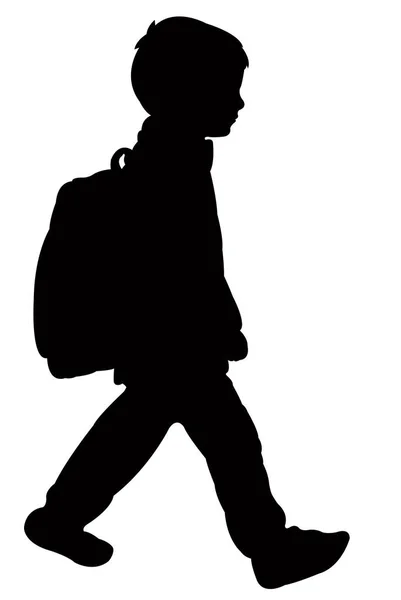 Een student jongen silhouet vector — Stockvector