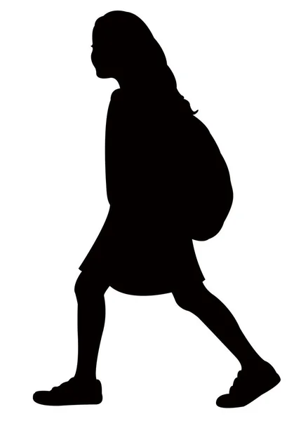 Uno studente ragazza silhouette vettore — Vettoriale Stock